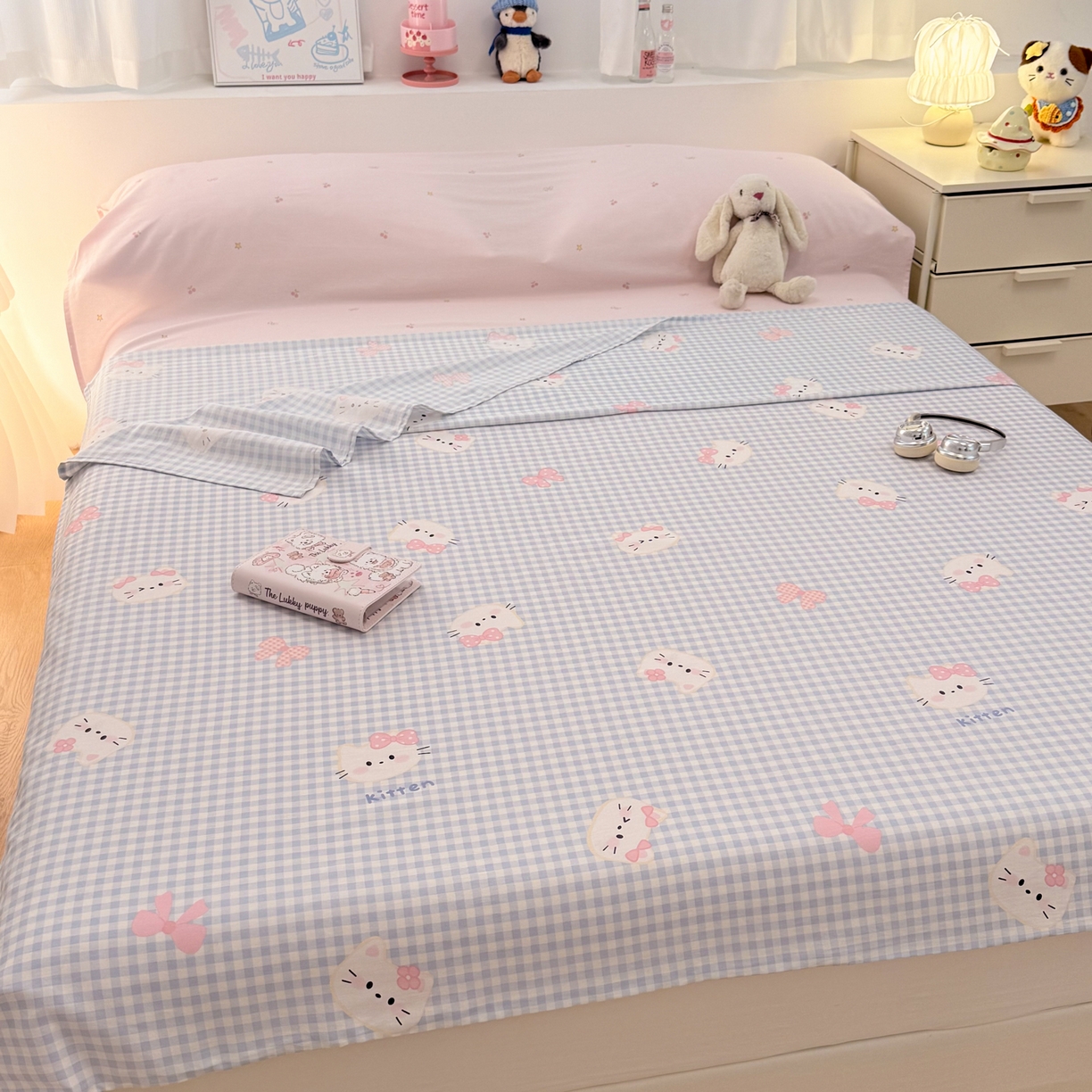 91家纺网 家纺一手货源 找家纺 简宜家居（朝初家纺） 2026新款40支纯棉全棉12868旅行睡袋 酒店隔脏便携 蓝格日记