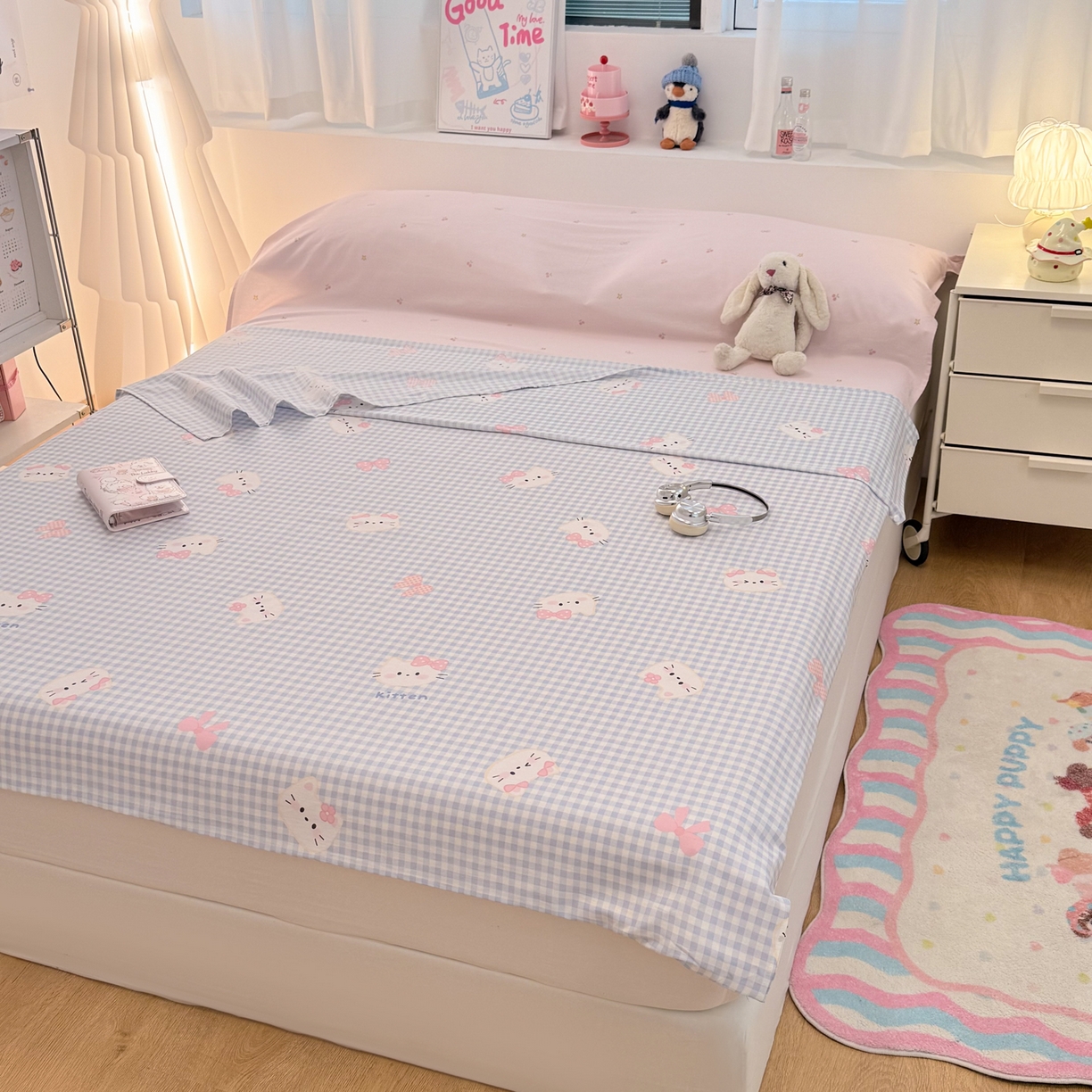 91家纺网 家纺一手货源 找家纺 简宜家居（朝初家纺） 2026新款40支纯棉全棉12868旅行睡袋 酒店隔脏便携 蓝格日记