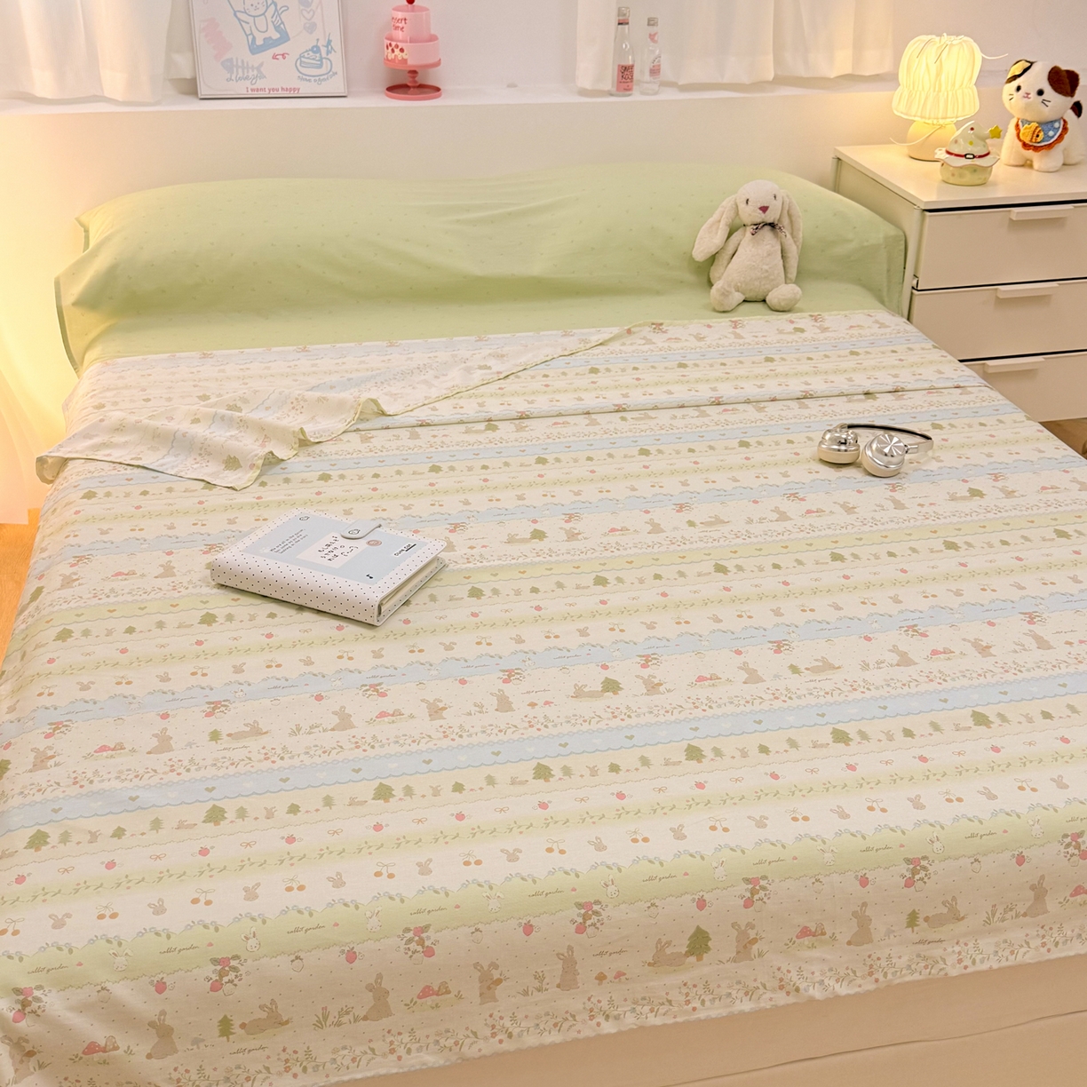 91家纺网 家纺一手货源 找家纺 简宜家居（朝初家纺） 2026新款40支纯棉全棉12868旅行睡袋 酒店隔脏便携 青柠蓝花