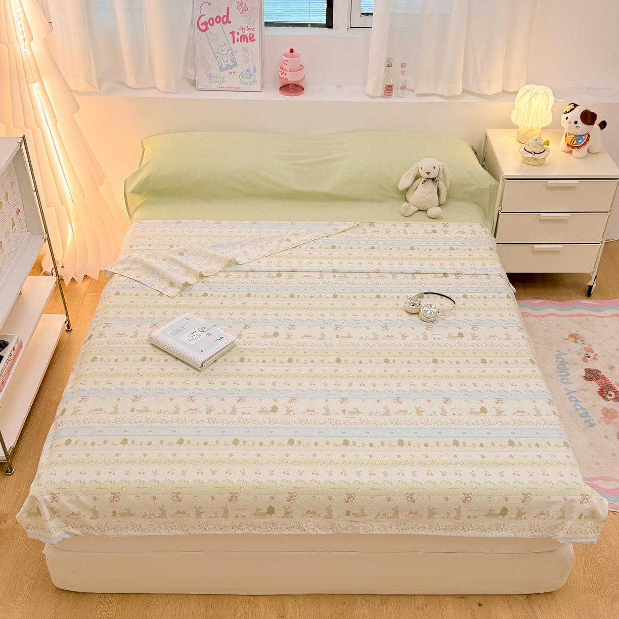 91家纺网 家纺一手货源 找家纺 简宜家居（朝初家纺） 2026新款40支纯棉全棉12868旅行睡袋 酒店隔脏便携 青柠蓝花