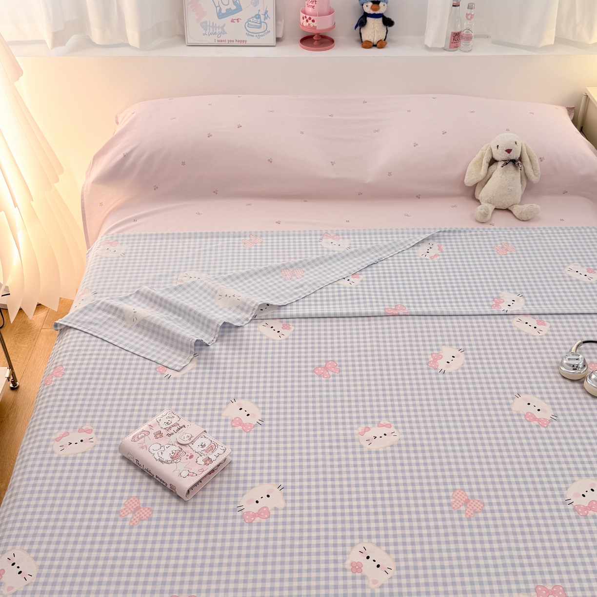 91家纺网 家纺一手货源 找家纺 简宜家居（朝初家纺） 2026新款40支纯棉全棉12868旅行睡袋 酒店隔脏便携 蓝格日记