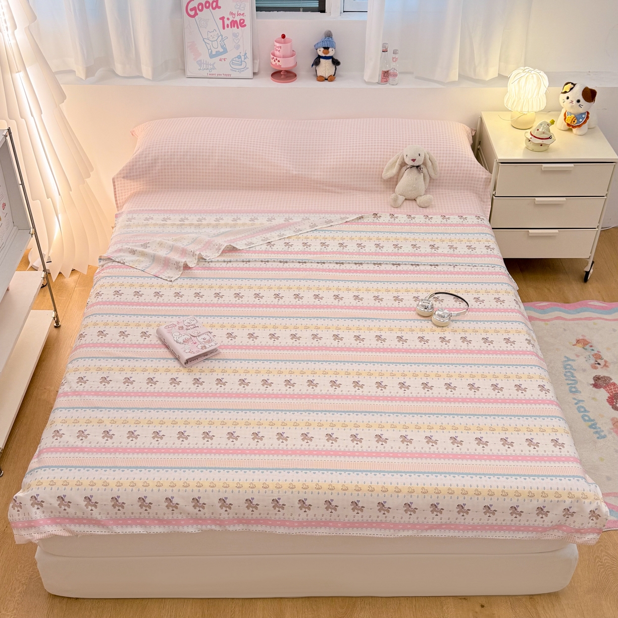 91家纺网 家纺一手货源 找家纺 简宜家居（朝初家纺） 2026新款40支纯棉全棉12868旅行睡袋 酒店隔脏便携 彩条马仔