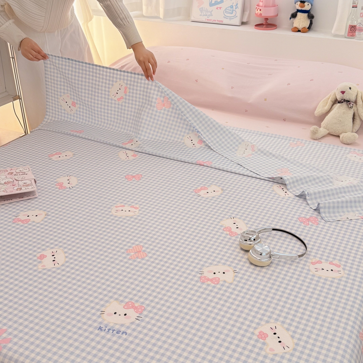 91家纺网 家纺一手货源 找家纺 简宜家居（朝初家纺） 2026新款40支纯棉全棉12868旅行睡袋 酒店隔脏便携 蓝格日记