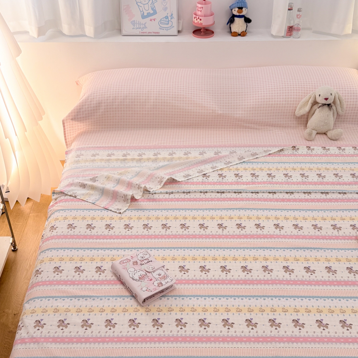 91家纺网 家纺一手货源 找家纺 简宜家居（朝初家纺） 2026新款40支纯棉全棉12868旅行睡袋 酒店隔脏便携 彩条马仔