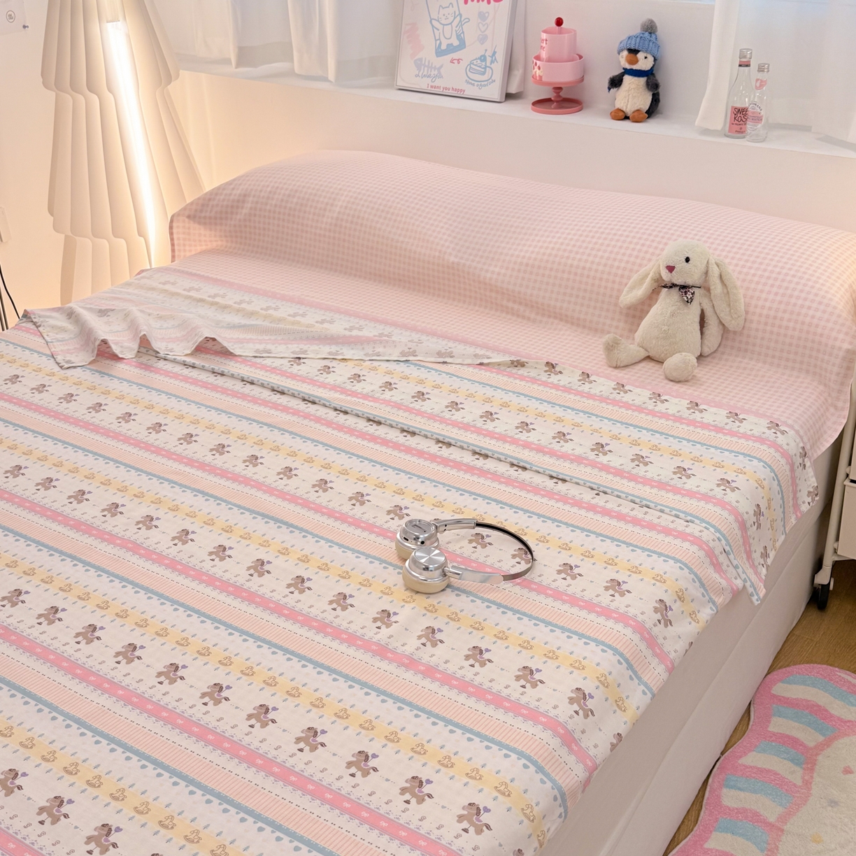 91家纺网 家纺一手货源 找家纺 简宜家居（朝初家纺） 2026新款40支纯棉全棉12868旅行睡袋 酒店隔脏便携 彩条马仔