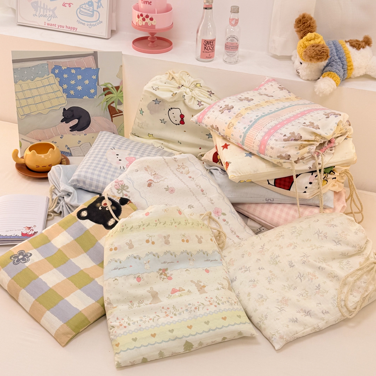 简宜家居（朝初家纺） 2026新款40支纯棉全棉12868旅行睡袋 酒店隔脏便携 组合图