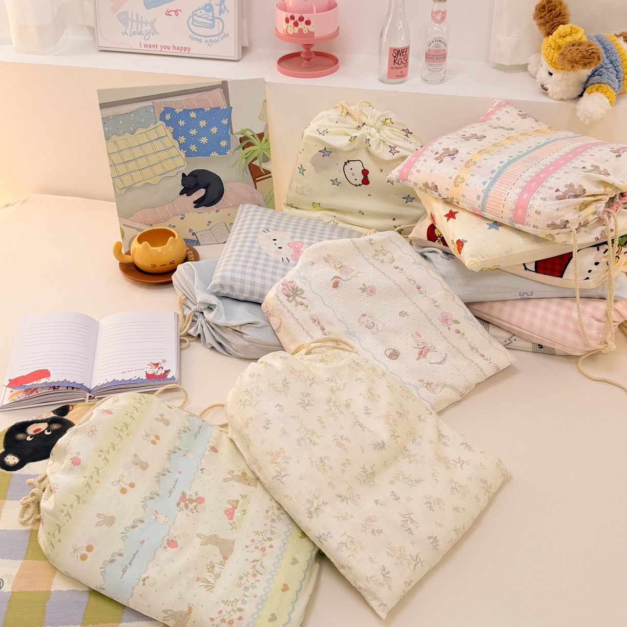 91家纺网 家纺一手货源 找家纺 简宜家居（朝初家纺） 2026新款40支纯棉全棉12868旅行睡袋 酒店隔脏便携 组合图