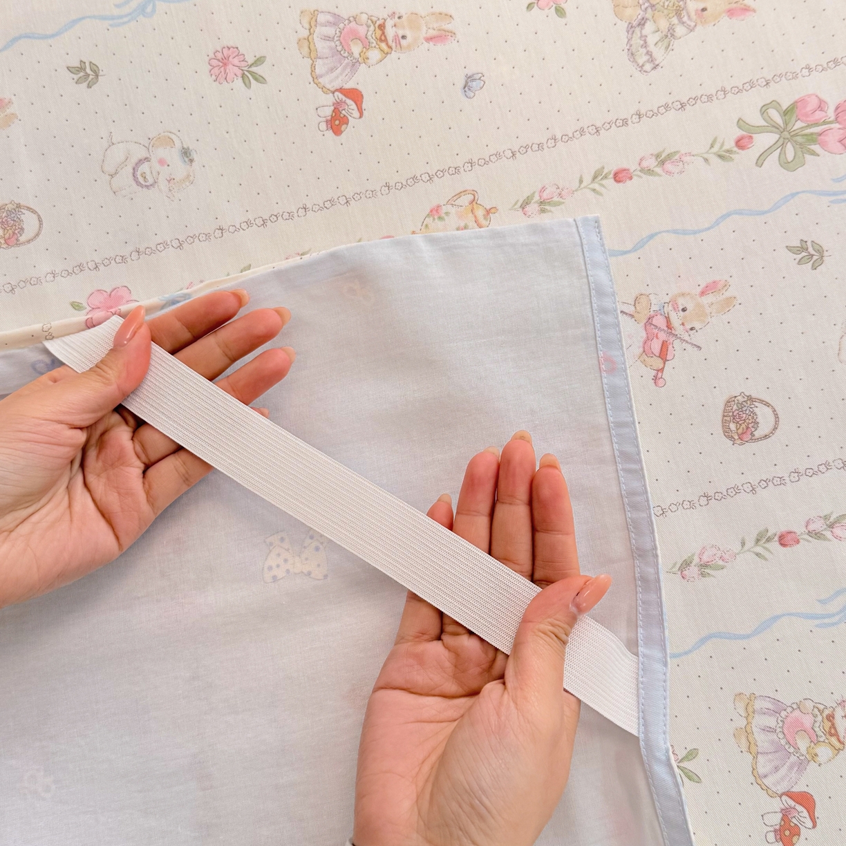 91家纺网 家纺一手货源 找家纺 简宜家居（朝初家纺） 2026新款40支纯棉全棉12868旅行睡袋 酒店隔脏便携 兔与花