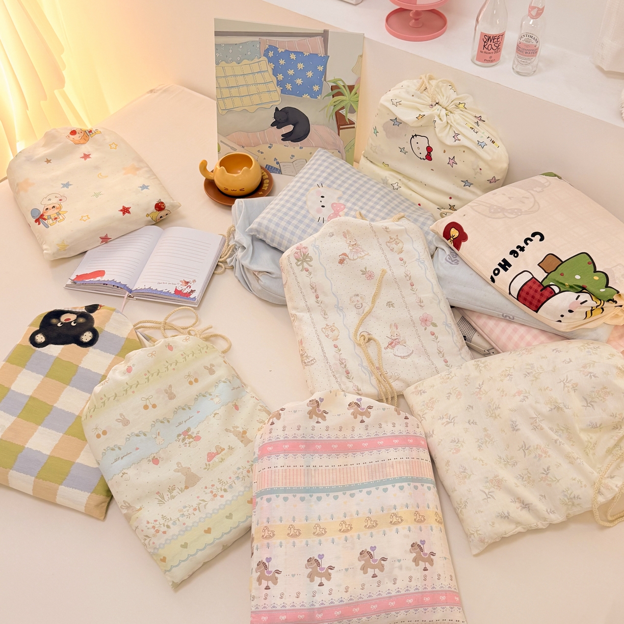 91家纺网 家纺一手货源 找家纺 简宜家居（朝初家纺） 2026新款40支纯棉全棉12868旅行睡袋 酒店隔脏便携 组合图