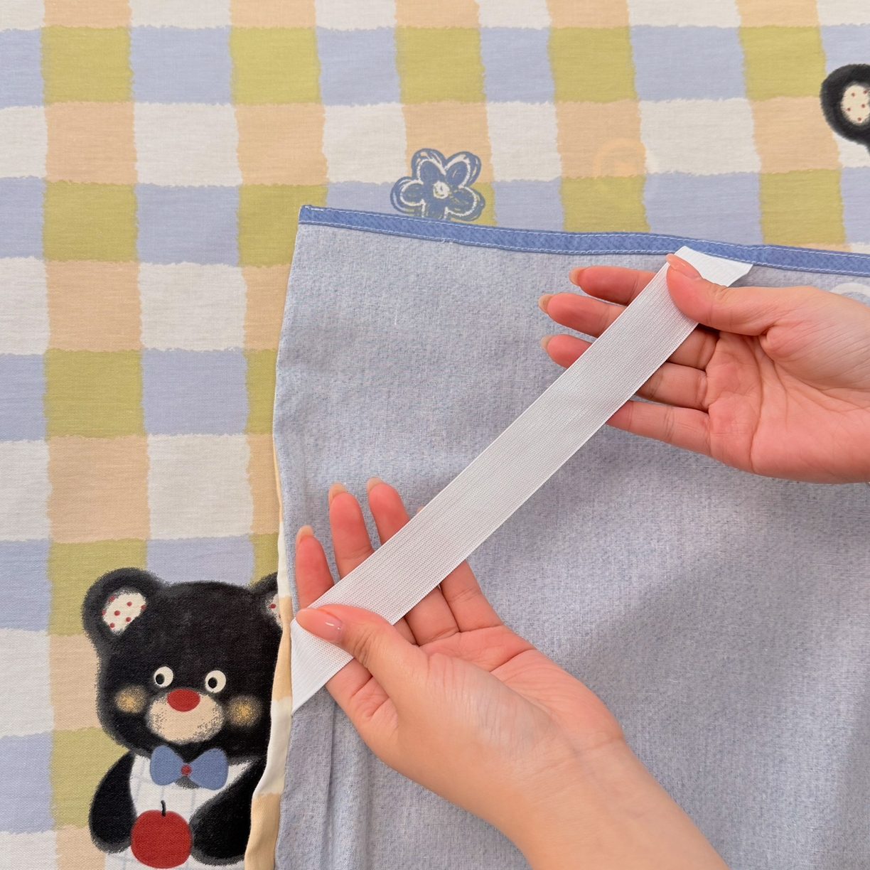 91家纺网 家纺一手货源 找家纺 简宜家居（朝初家纺） 2026新款40支纯棉全棉12868旅行睡袋 酒店隔脏便携 苹果熊格子