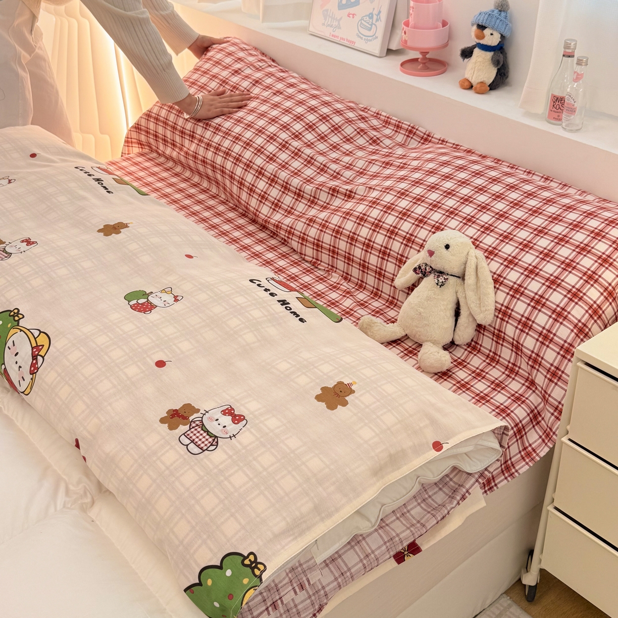 91家纺网 家纺一手货源 找家纺 简宜家居（朝初家纺） 2026新款40支纯棉全棉12868旅行睡袋 酒店隔脏便携 红莓树屋