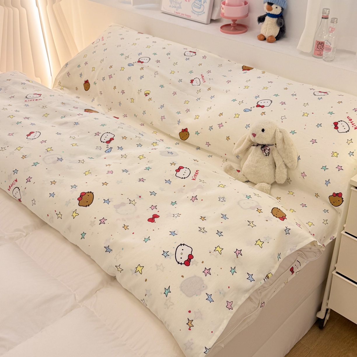 91家纺网 家纺一手货源 找家纺 简宜家居（朝初家纺） 2026新款40支纯棉全棉12868旅行睡袋 酒店隔脏便携 星星熊语