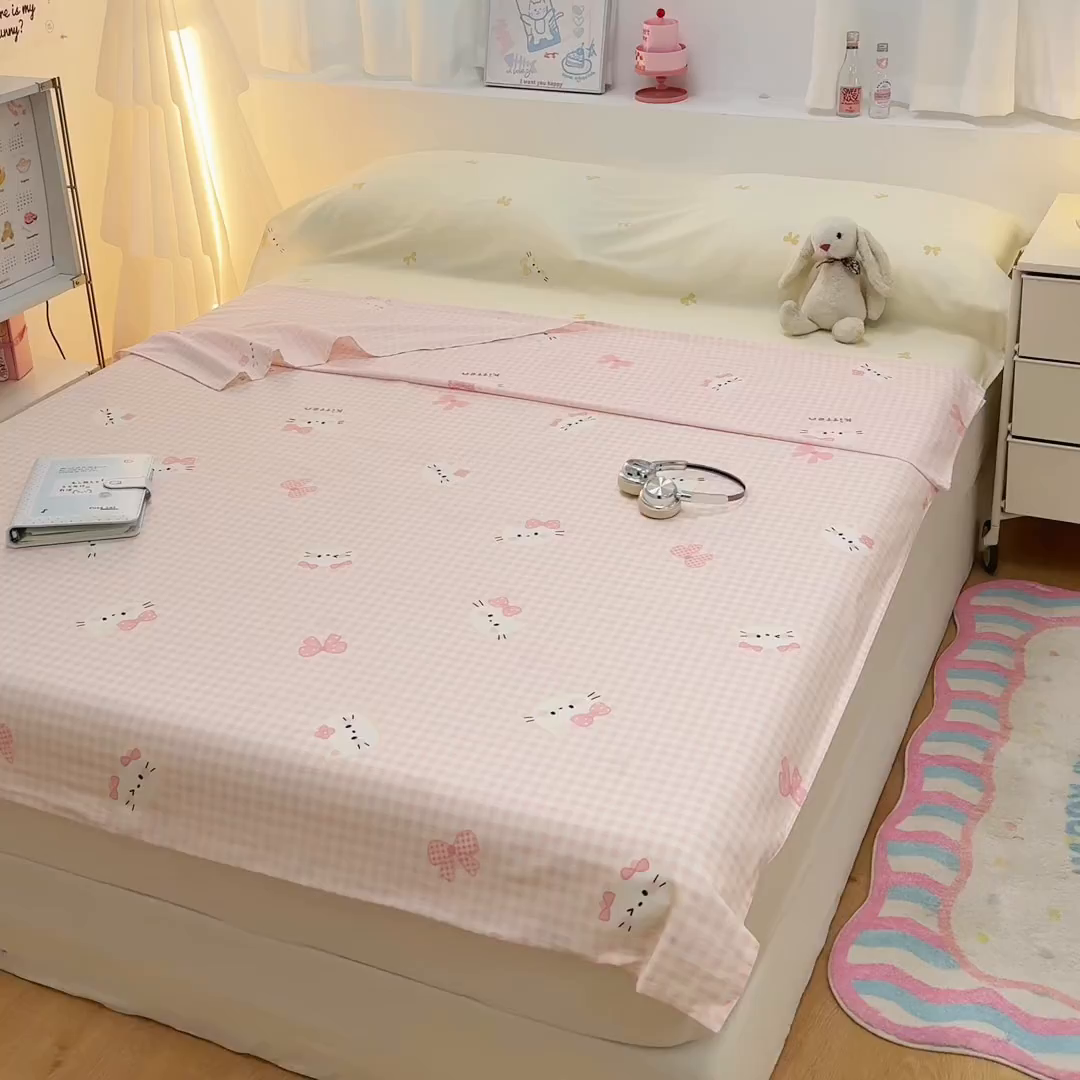 91家纺网 家纺一手货源 找家纺 简宜家居（朝初家纺） 2026新款40支纯棉全棉12868旅行睡袋 酒店隔脏便携 粉格日记