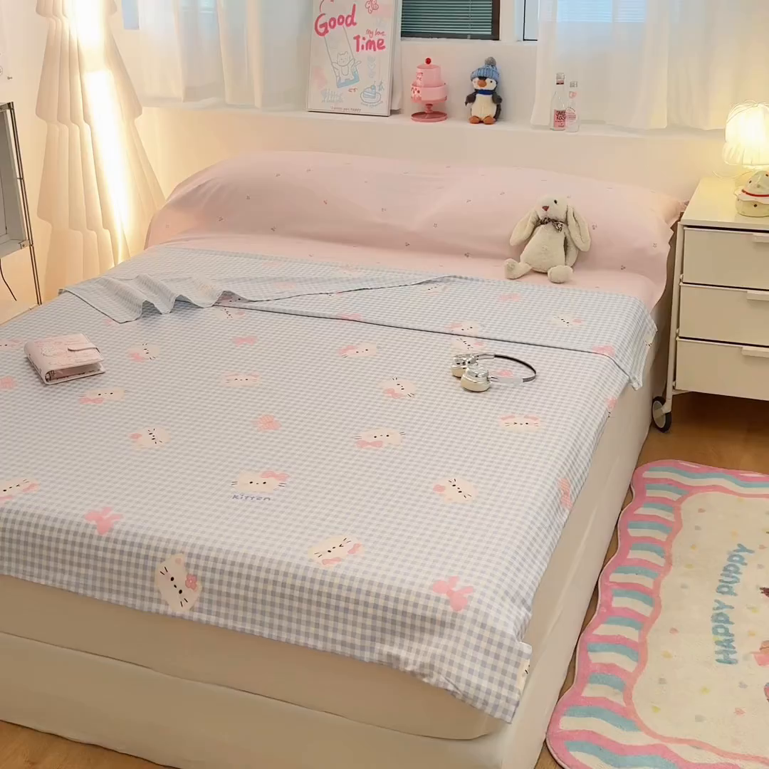 91家纺网 家纺一手货源 找家纺 简宜家居（朝初家纺） 2026新款40支纯棉全棉12868旅行睡袋 酒店隔脏便携 蓝格日记