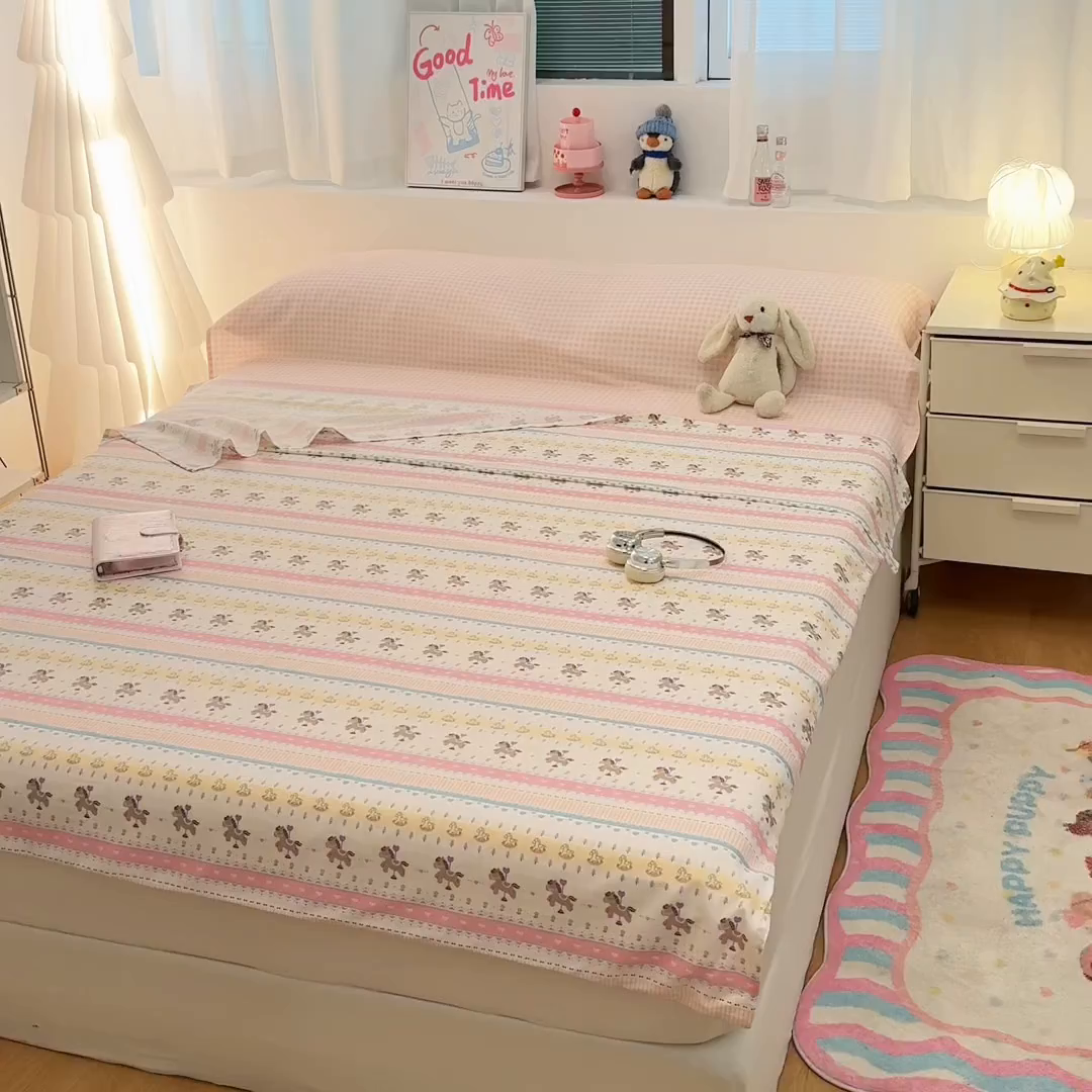 91家纺网 家纺一手货源 找家纺 简宜家居（朝初家纺） 2026新款40支纯棉全棉12868旅行睡袋 酒店隔脏便携 彩条马仔