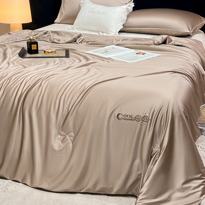 91家纺网 家纺一手货源 找家纺 欧雅阁 2026新款A类冰丝绸夏被冰肌夏被空调被锦氨纶夏凉被 薄被子 冰丝绸-香槟