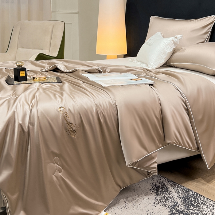 91家纺网 家纺一手货源 找家纺 欧雅阁 2026新款A类冰丝绸夏被冰肌夏被空调被锦氨纶夏凉被 薄被子 冰丝绸-香槟