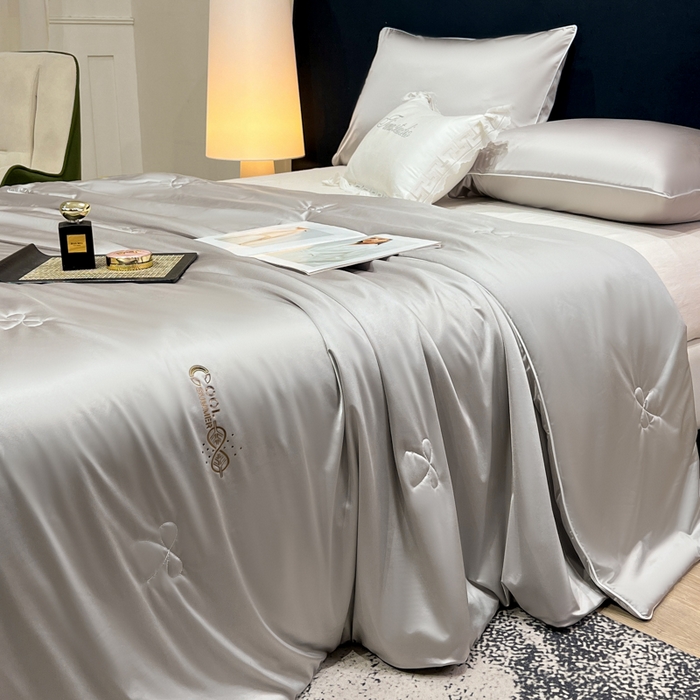 欧雅阁 2026新款A类冰丝绸夏被冰肌夏被空调被锦氨纶夏凉被 薄被子 冰丝绸-月灰