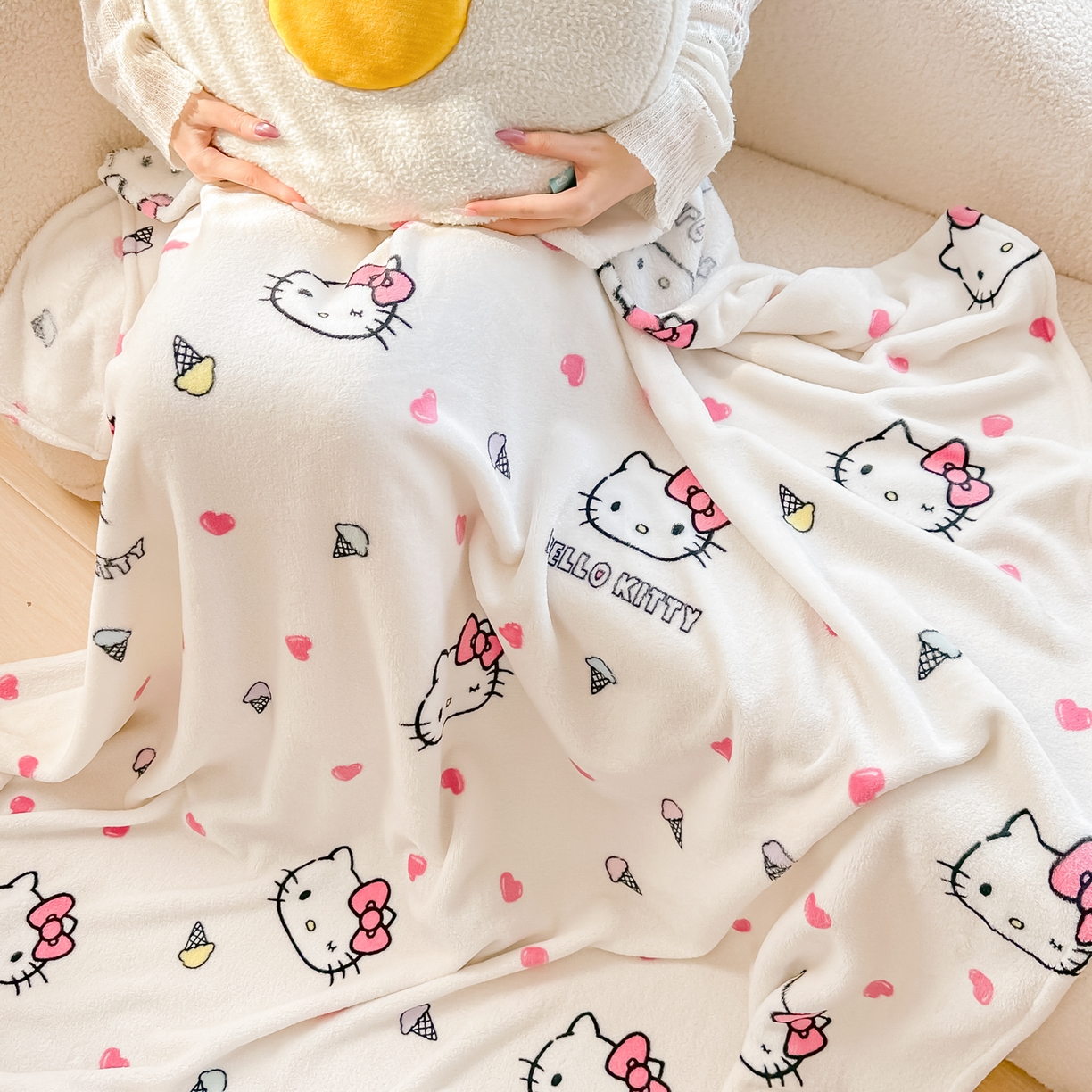 91家纺网 家纺一手货源 找家纺 （总）博雅 2026新款三丽鸥小版牛奶绒盖毯午睡毯