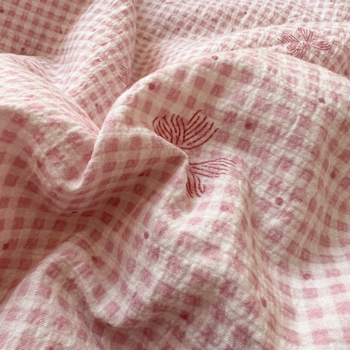 91家纺网 家纺一手货源 找家纺 梵希雅 2026新款床盖款花边夏被四件套 格子结