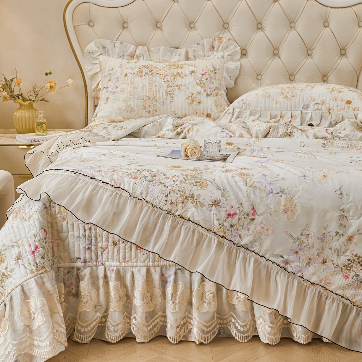 91家纺网 家纺一手货源 找家纺 宜凡家纺 2026新款全棉数码印花夏被床盖四件套②号系列 春旭