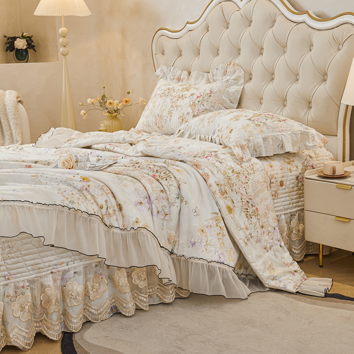 91家纺网 家纺一手货源 找家纺 宜凡家纺 2026新款全棉数码印花夏被床盖四件套②号系列 春旭