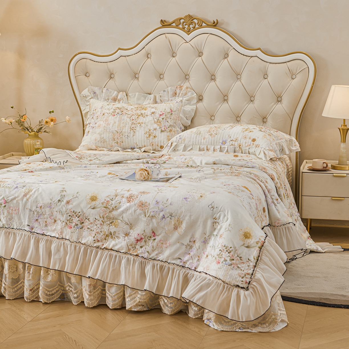 91家纺网 家纺一手货源 找家纺 宜凡家纺 2026新款全棉数码印花夏被床盖四件套②号系列 春旭