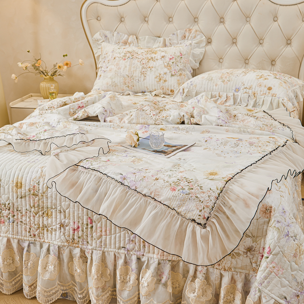 91家纺网 家纺一手货源 找家纺 宜凡家纺 2026新款全棉数码印花夏被床盖四件套②号系列 春旭