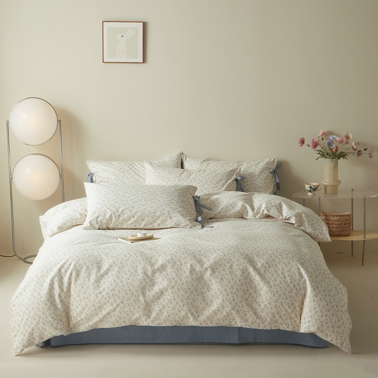 91家纺网 家纺一手货源 找家纺 （总）绫韵家纺 2026新款春夏13372全棉蝴蝶结四件套系列