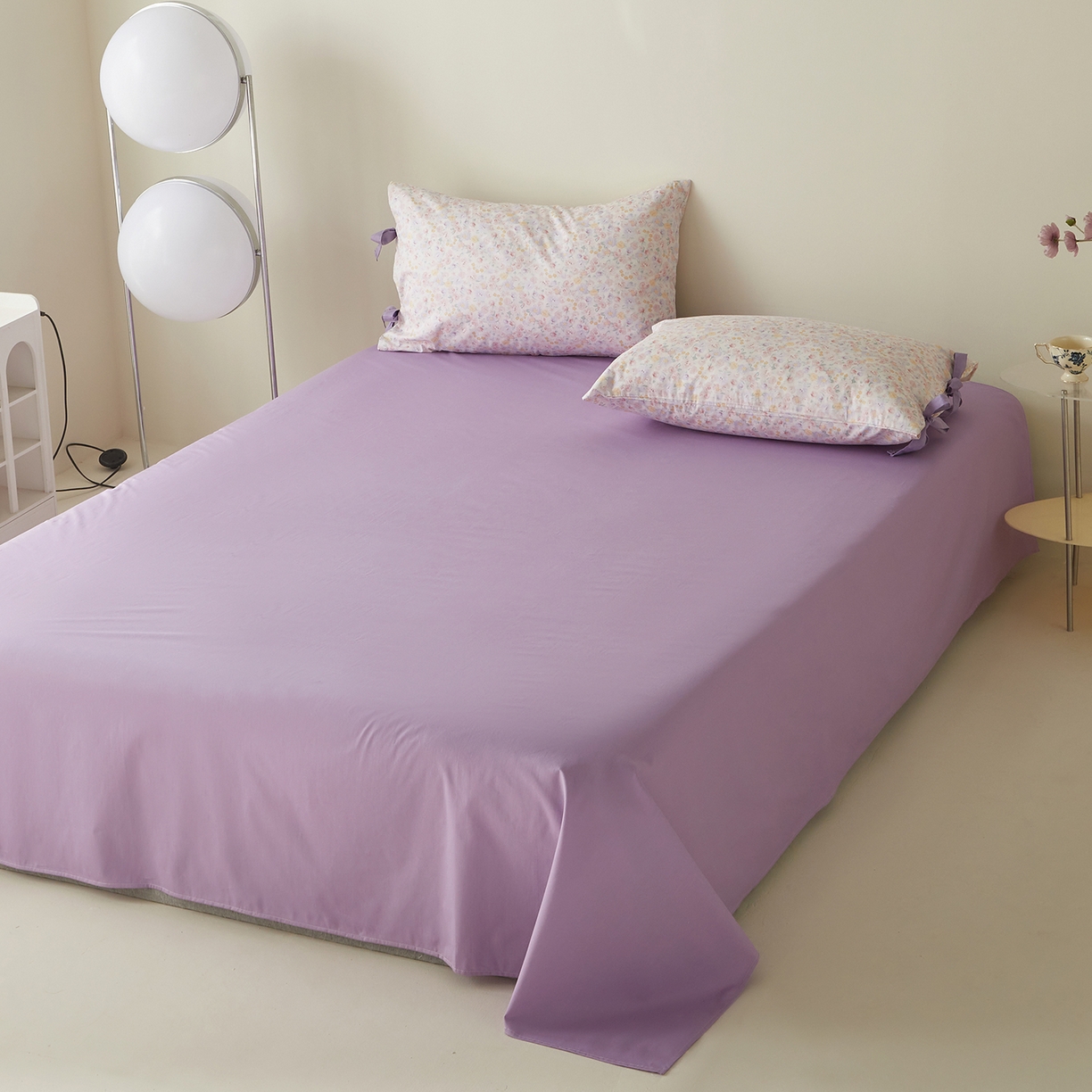 91家纺网 家纺一手货源 找家纺 绫韵家纺 2026新款春夏13372全棉蝴蝶结四件套系列 舒曼