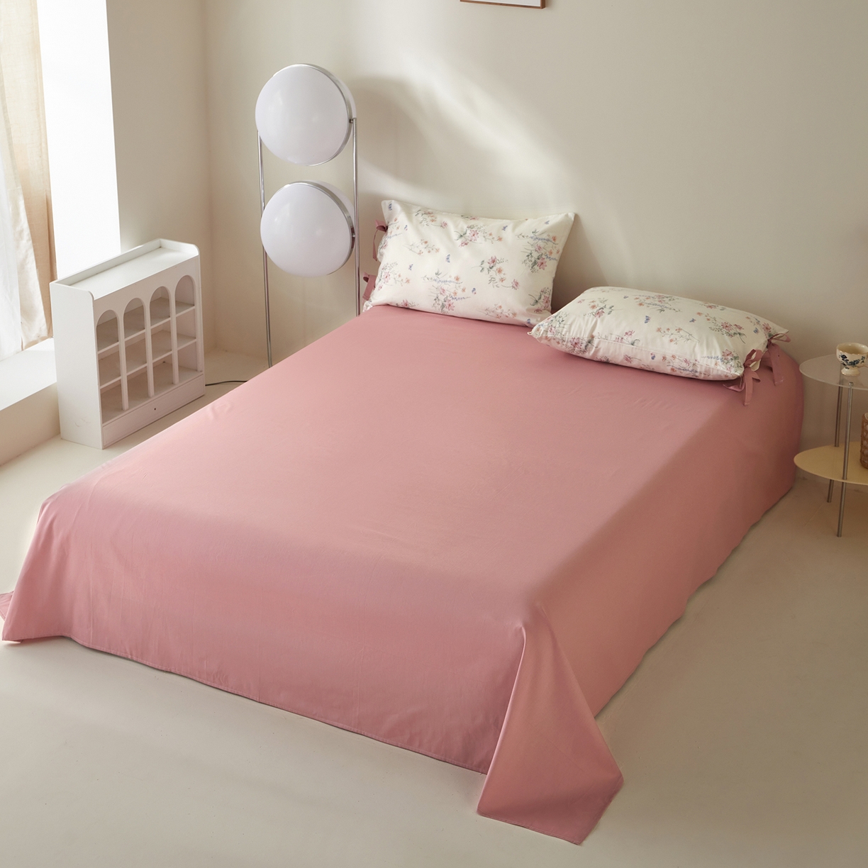 91家纺网 家纺一手货源 找家纺 绫韵家纺 2026新款春夏13372全棉蝴蝶结四件套系列 桃花源