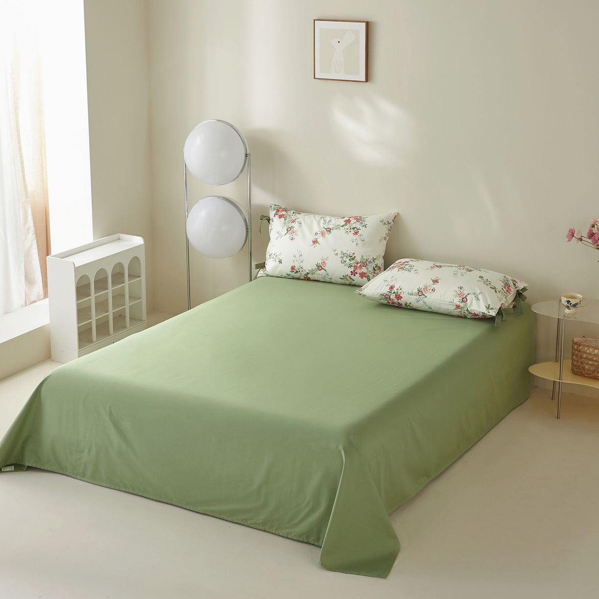 91家纺网 家纺一手货源 找家纺 绫韵家纺 2026新款春夏13372全棉蝴蝶结四件套系列 火花