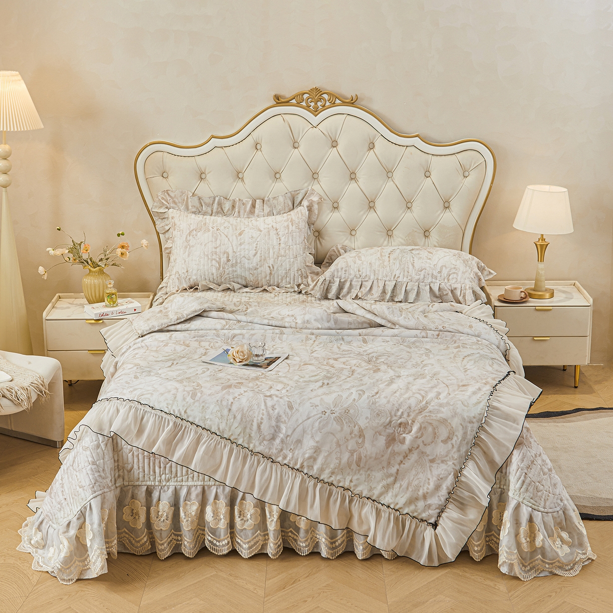 91家纺网 家纺一手货源 找家纺 宜凡家纺 2026新款全棉数码印花夏被床盖四件套②号系列 禾暮