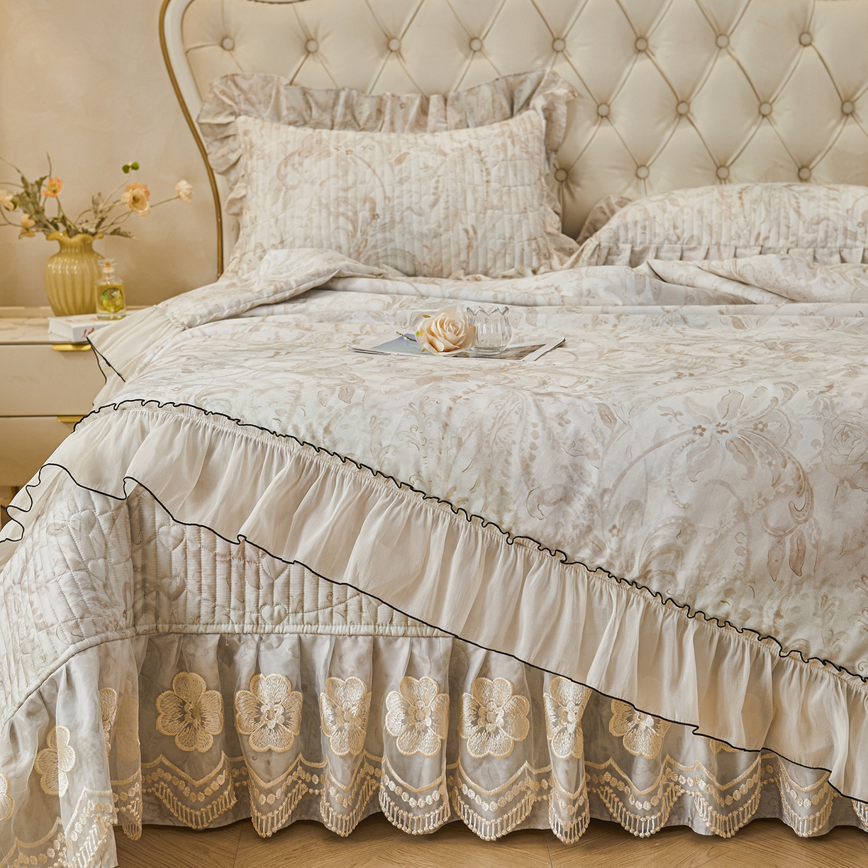 91家纺网 家纺一手货源 找家纺 宜凡家纺 2026新款全棉数码印花夏被床盖四件套②号系列 禾暮