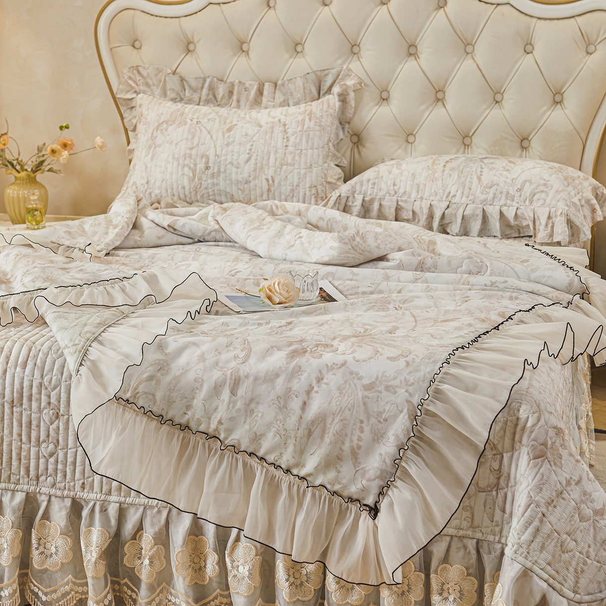 91家纺网 家纺一手货源 找家纺 宜凡家纺 2026新款全棉数码印花夏被床盖四件套②号系列 禾暮