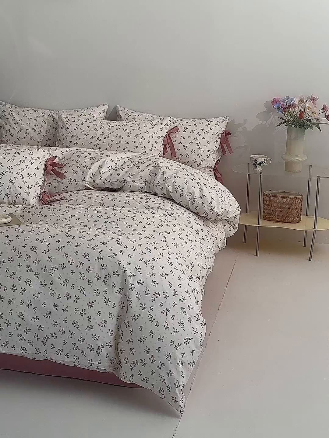 91家纺网 家纺一手货源 找家纺 绫韵家纺 2026新款春夏13372全棉蝴蝶结四件套系列 情有独钟