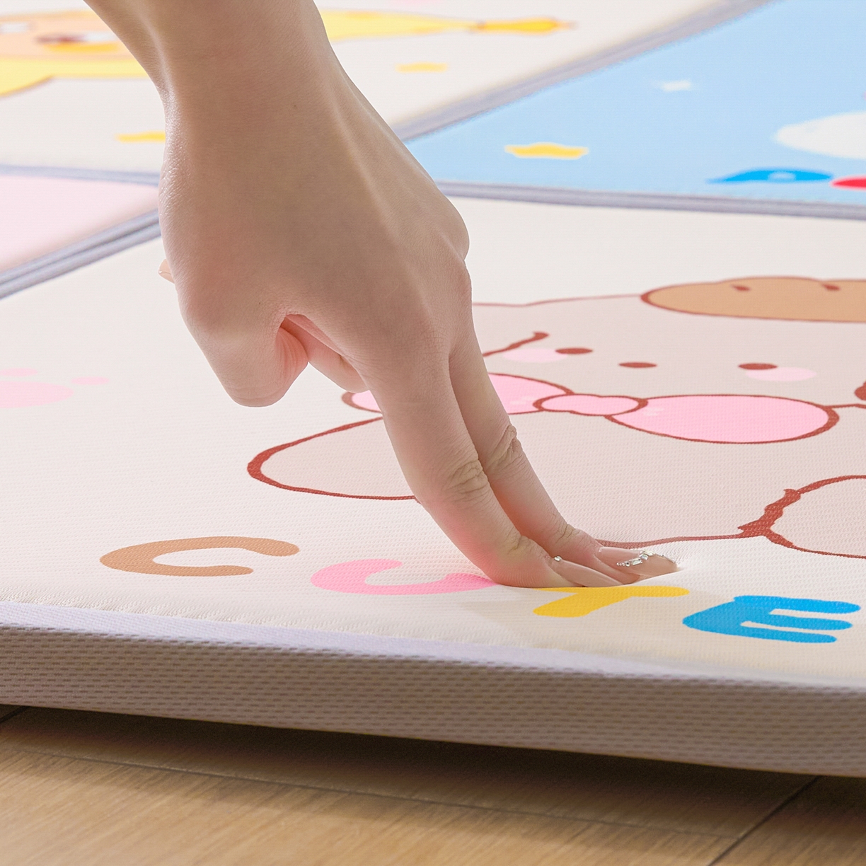 91家纺网 家纺一手货源 找家纺 川悦生活 2026新款凉垫地垫榻榻米卡通地垫 萌宠派对