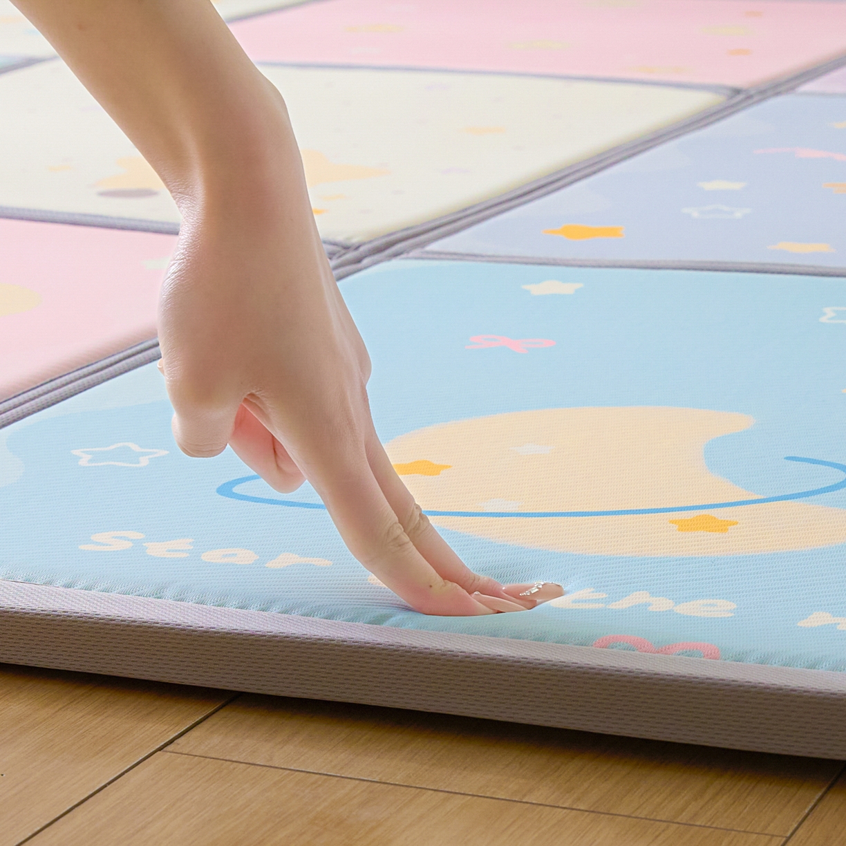 91家纺网 家纺一手货源 找家纺 川悦生活 2026新款凉垫地垫榻榻米卡通地垫 云端星梦