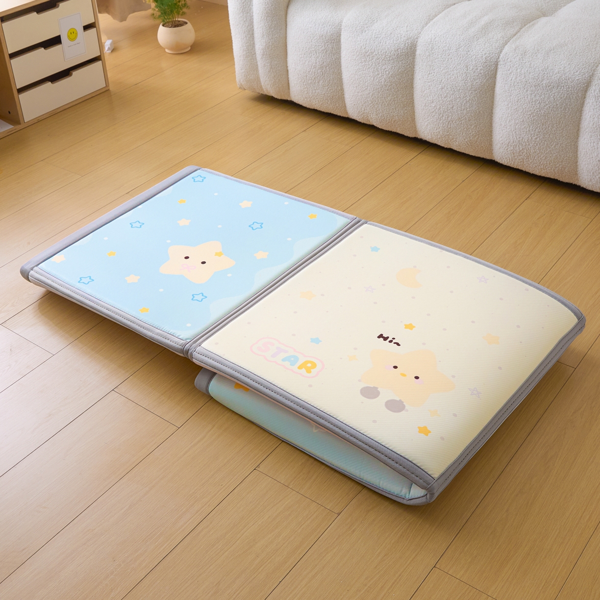 91家纺网 家纺一手货源 找家纺 川悦生活 2026新款凉垫地垫榻榻米卡通地垫 云端星梦