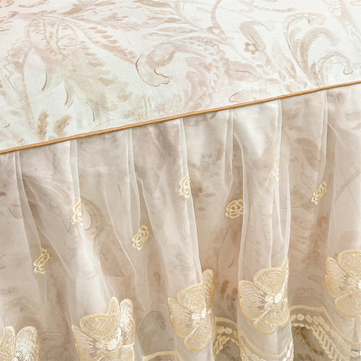 91家纺网 家纺一手货源 找家纺 宜凡家纺 2026新款全棉数码印花单层床裙②号系列四件套 禾暮