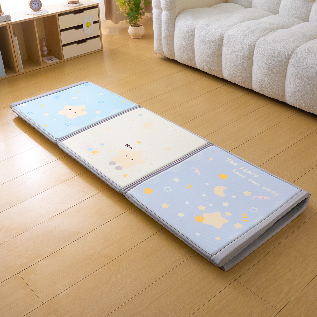 91家纺网 家纺一手货源 找家纺 川悦生活 2026新款凉垫地垫榻榻米卡通地垫 云端星梦