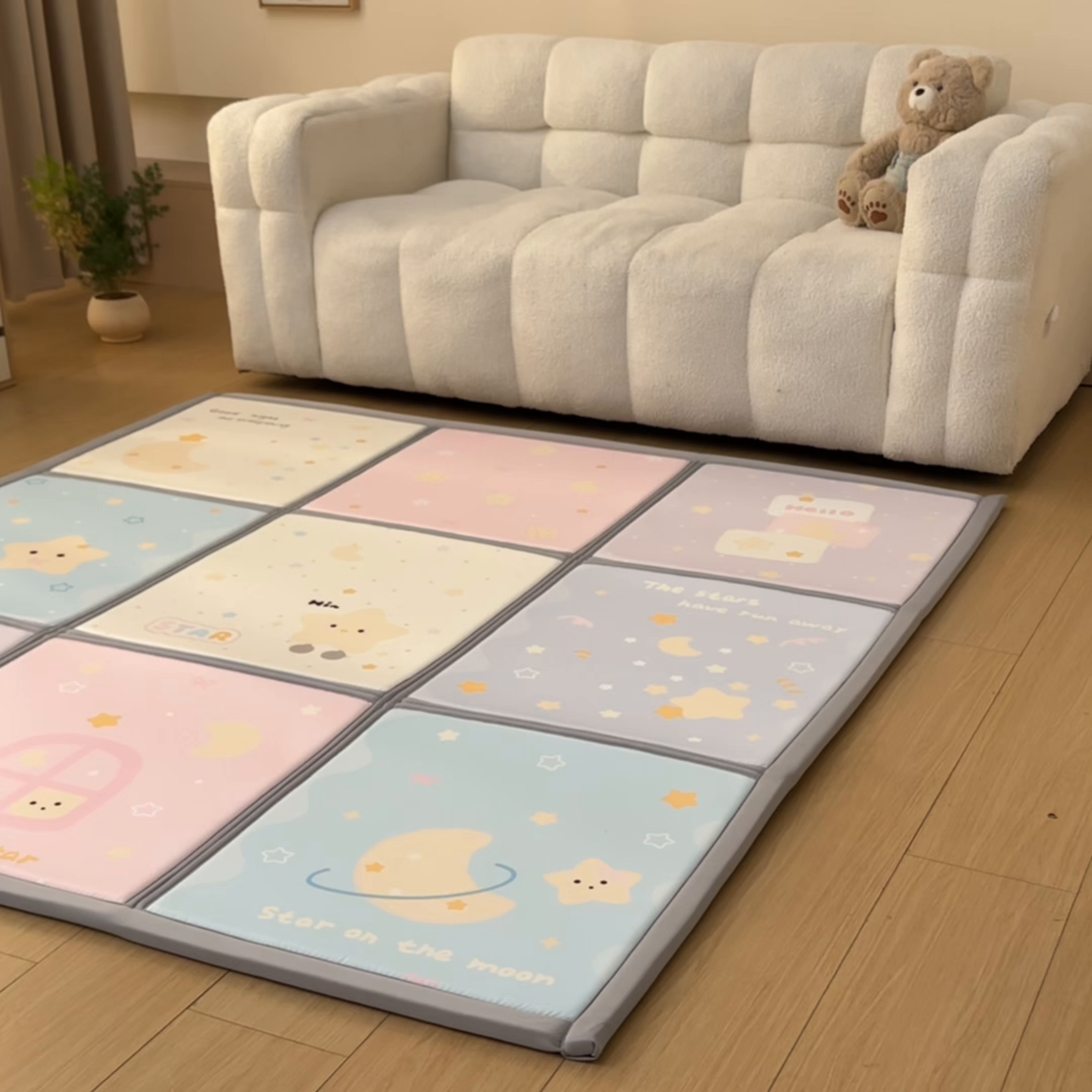 91家纺网 家纺一手货源 找家纺 川悦生活 2026新款凉垫地垫榻榻米卡通地垫 云端星梦