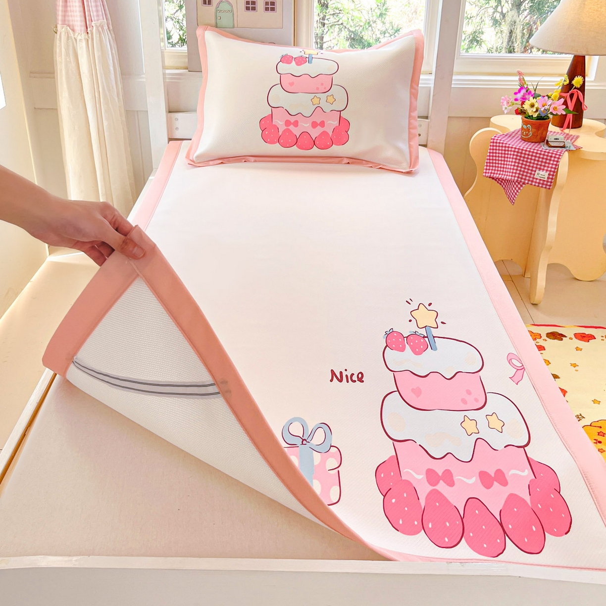 91家纺网 家纺一手货源 找家纺 （总）川悦生活 2026新款凉豆豆大阪卡通学生床凉席席子凉席