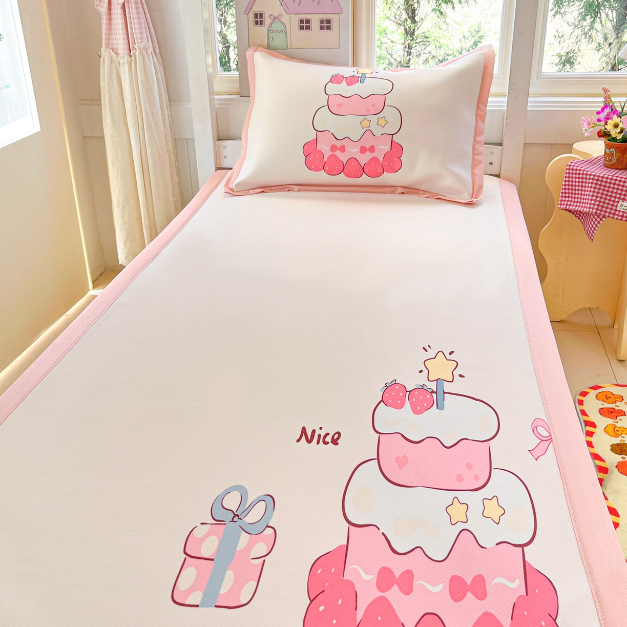 91家纺网 家纺一手货源 找家纺 （总）川悦生活 2026新款凉豆豆大阪卡通学生床凉席席子凉席