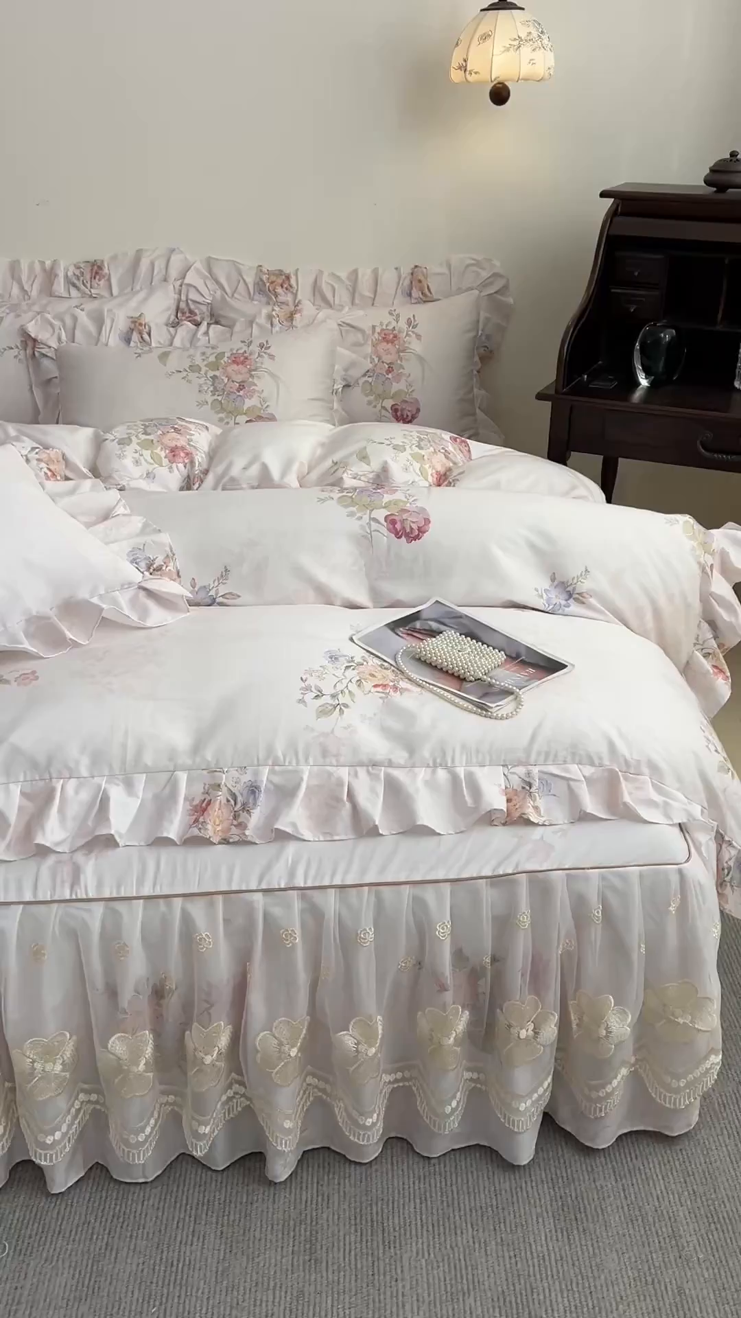 91家纺网 家纺一手货源 找家纺 宜凡家纺 2026新款全棉数码印花单层床裙②号系列四件套 澜晚