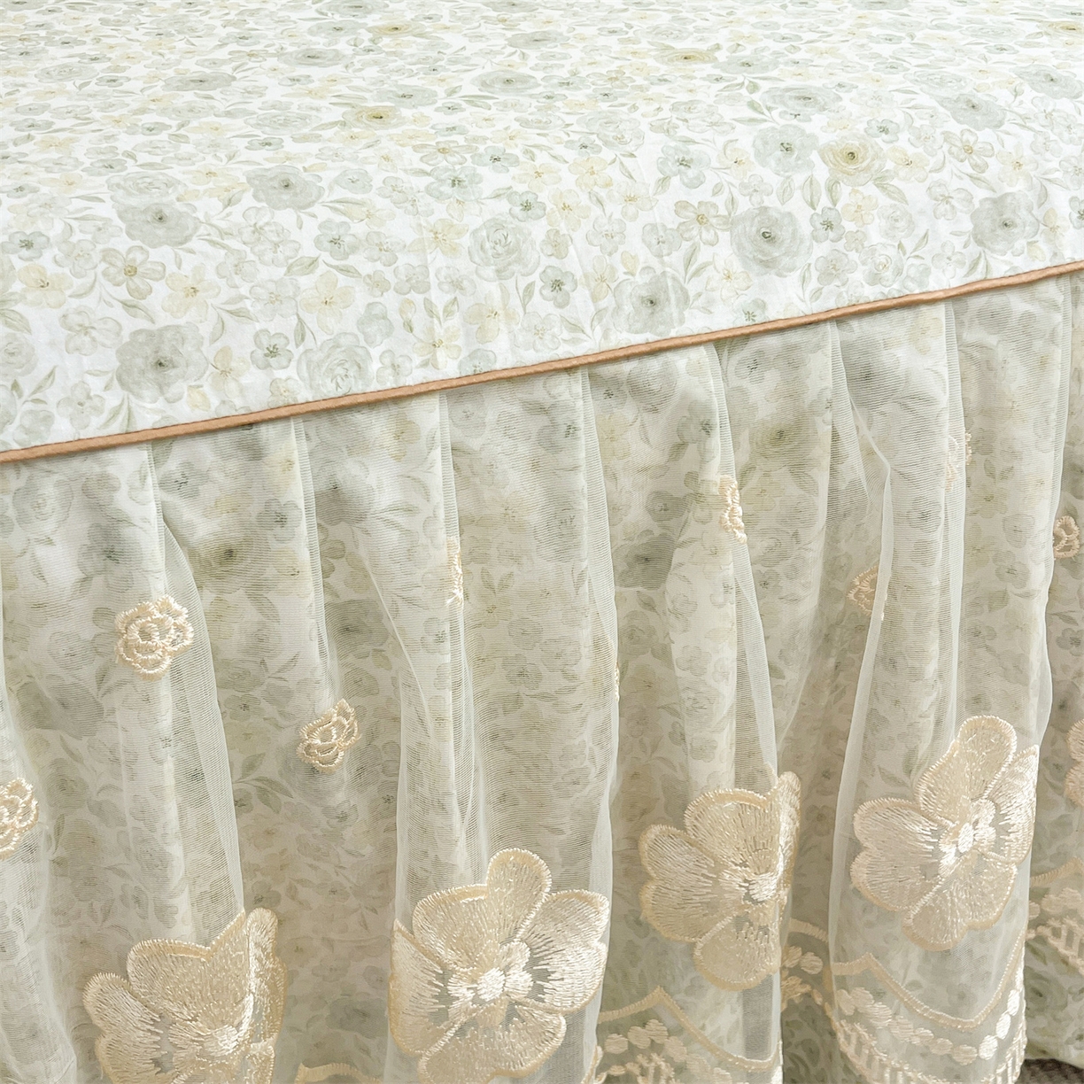 91家纺网 家纺一手货源 找家纺 宜凡家纺 2026新款全棉数码印花单层床裙②号系列四件套 茜野