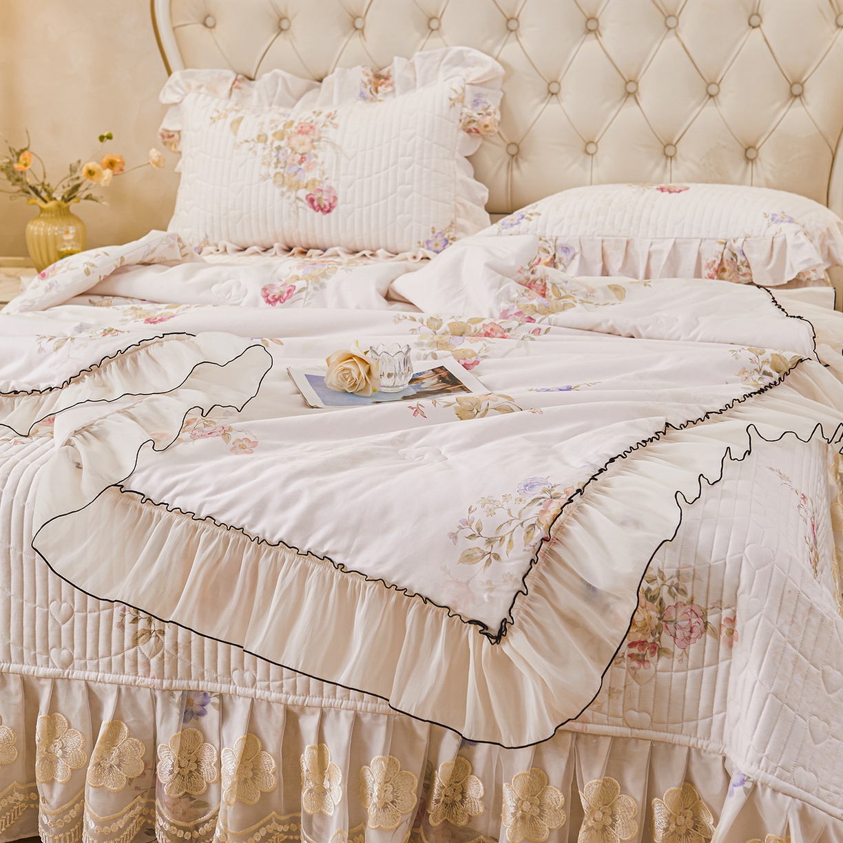 91家纺网 家纺一手货源 找家纺 宜凡家纺 2026新款全棉数码印花夏被床盖四件套②号系列 澜晚