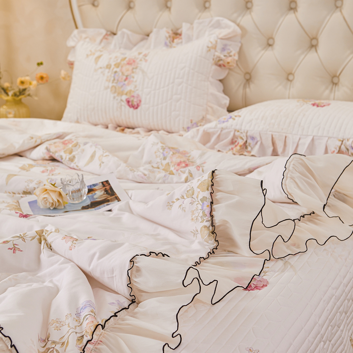 91家纺网 家纺一手货源 找家纺 宜凡家纺 2026新款全棉数码印花夏被床盖四件套②号系列 澜晚