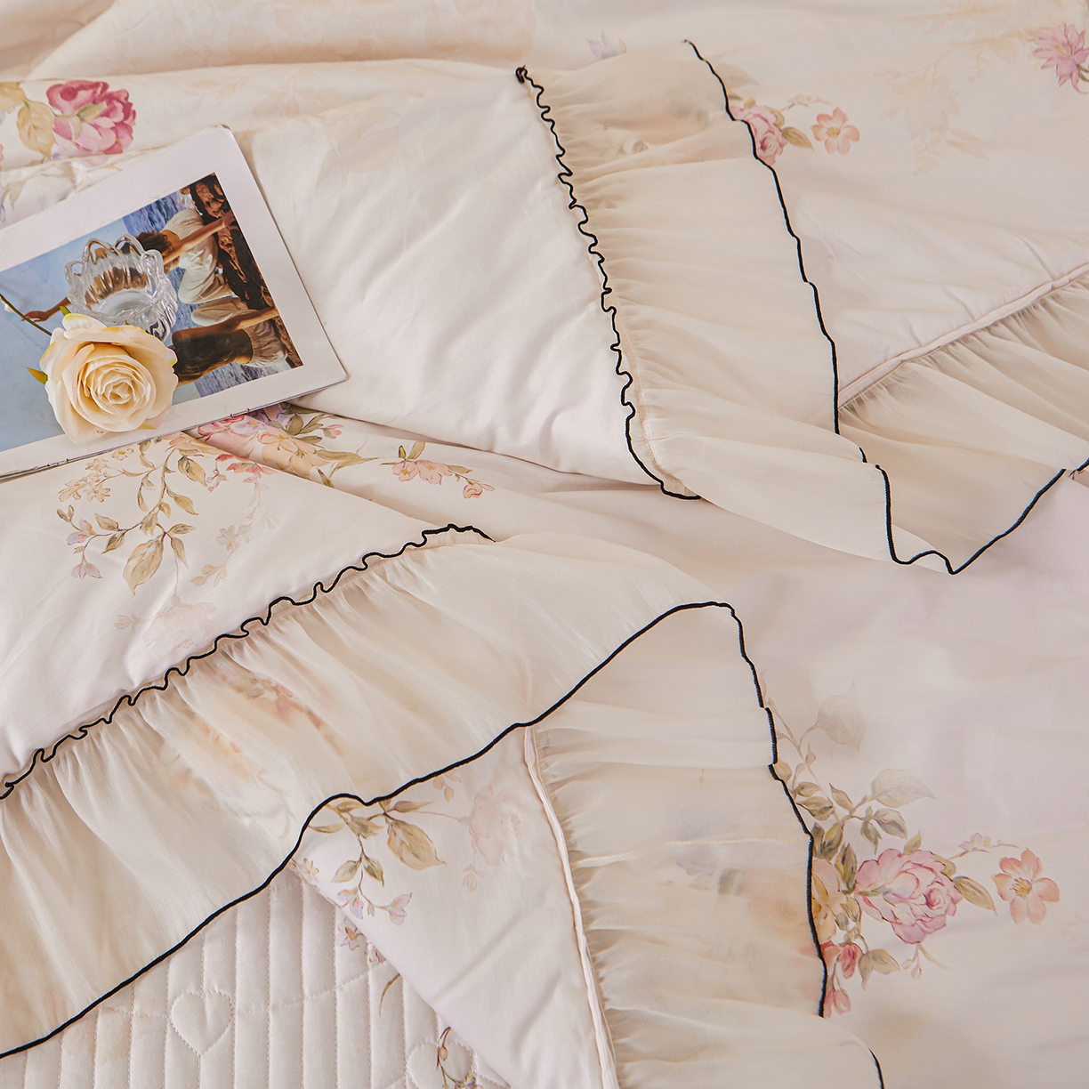 91家纺网 家纺一手货源 找家纺 宜凡家纺 2026新款全棉数码印花夏被床盖四件套②号系列 澜晚