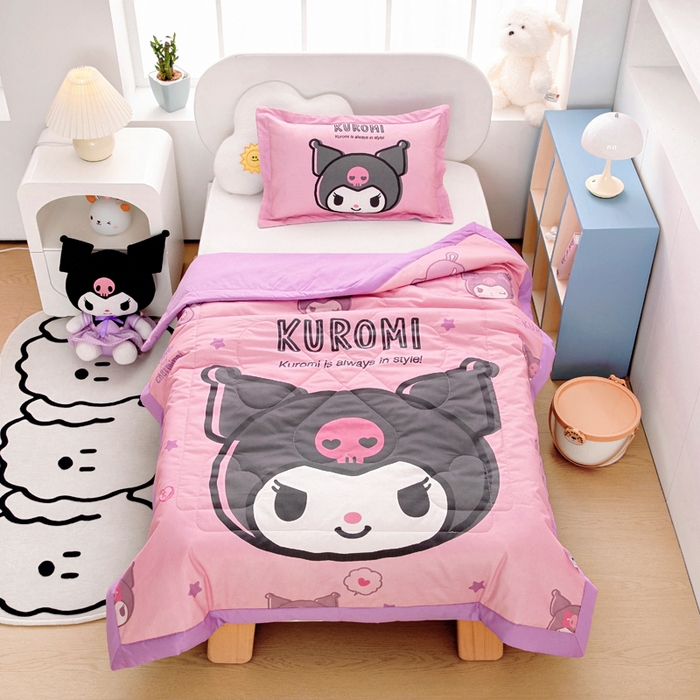 91家纺网 家纺一手货源 找家纺 （总）乐秀家纺 2026新款三丽鸥大版全棉幼儿园空调被纯棉儿童夏凉被